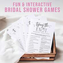Your Main Event Prints Bridal Shower Games Tying The Knot Wedding Traditions Trivia, 50 Cards Included (White)