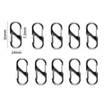 S-förmiger Karabinerhaken aus Zinklegierung, S-förmiger Doppelöffnungs-Karabinerhaken-Schlüsselanhänger, Ersatz-Reißverschlusszieherschlösser für Camping, Reisen, Angeln, Outdoor-Sport, Camping-Zubehör