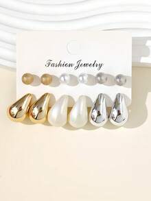 12 件/36 件复古简约多色水滴形环形耳环，创意百搭经典耳环套装 - 彩色 - 查看 16