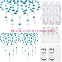 120pcs Baptism Shower Wedding First Communion Decoration Kit, Includes 30pcs Mini Beads, 30pcs Cross-Shaped Small Boxes, 30pcs Organizational Gift Bags, 30pcs Thank You Kraft Paper Labels, Made Of Plastic, For Wedding, Shower, Baptism, First Communion, Spring, Summer, Fall, Winter - 彩色 - 查看 42