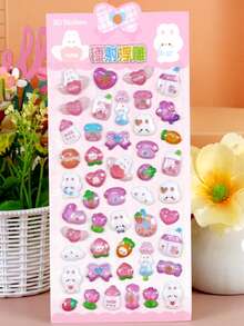 3D Cute Holographic Embossed Style Stickers 3D Cartoon 3D Stickers Valentine's Day Party Series, Student Rewards, Holiday Gifts, Cute DIY Phone Case, Notebook, Shaking Stickers 3D Embossed, 3D Glitter Stickers - 3D Cartoon Reward Stickers - Decorations For Phone Cases, Backpacks, Cups, Scrapbook Supplies