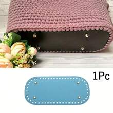 1Pc/2/3/4Pcs Oval PU Leather Bag Bottom Pad - Faux Leather Pad, Pre-Punched Holes, For Reinforcing Handbags And Wallets, Also Suitable For Crochet Projects - Multicolor - View 36