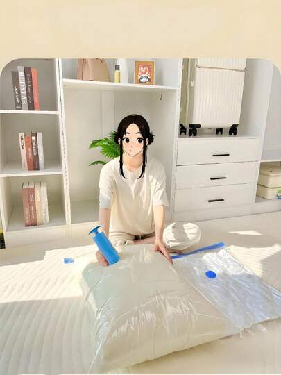 15/10/8/5/1pc Vacuum Compression Bag, Vacuum Storage Bag, Clothing Organizer Bag, Travel Luggage Compression Bag, Travel Storage Bag, Clothing Storage Bag, Reusable Vacuum Bag, Save Up To 80% Space, Suitable For Jackets, Shirts, Quilts, Pants, Home, Dormitory, Wardrobe, Bedroom, Bathroom, Travel, Back To School Bedroom, Storage Bag, Home Storage, Women's White T-Shirts, Women's Black Pants, Women's Winter Clothes, Dresses, Back To School