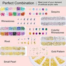 9-Piece 3D Rhinestone Nail Decoration Set With Needle Picking And Embellishment Tools Suitable For Home/Salon Nail Decoration Set