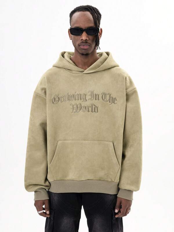 MT99 MT99 Suede Series American Gothic Letter Embroidery Couple Khaki Sweatshirt, Casual Loosey Brand Versatile Top