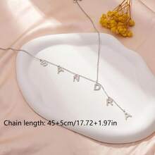 1pc Customized Name Necklace, Containing 1-8 English Letters, Y-Shaped Chain With Minimalist Stainless Steel Letter Pendant, A Personalized Necklace For Women Suitable For All Seasons, Also An Ideal Christmas Gift For Her And A Perfect Choice To Gift Your Loved One - Multicolor - View 5