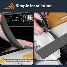 Stove Cover Seal Strip, Kitchen Counter Protector | Heat Resistant Silicone | Stop Spills, Crumbs & Puppy Messes | Home Kitchen Room Decor | Essential Kitchen Accessories | Win Your Puppy Keep Game-1DGHW1 - Black/21 Inches-(fireproof and Scald-proof) - View 4