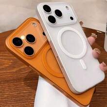 适用于 17 Air 17 Pro Max 的 Magsafe 磁吸保护壳，也适用于 11 12 13 14 16 15 17 Pro Max 16 Plus，超薄磨砂磁吸防震保护壳 - 橘色 - 查看 4
