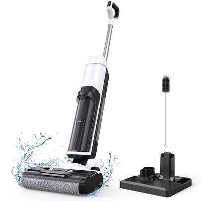  Lubluelu 3-In-1 Cordless Wet And Dry Vacuum And Mop Combo, 20 KPa Suction Power, One-Click Self-Cleaning, HEPA Filter, Smart Voice Reminder, 6 Mm Edge Cleaning, For Pet Hair, Carpets, And Household Cleaning
