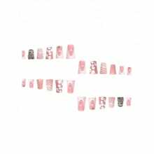 Fashion Marble Duck Mouth Sweet Petal Wearable Nail Removable Fake Nail Finished Product - 伊扎索-1186 - 查看 2