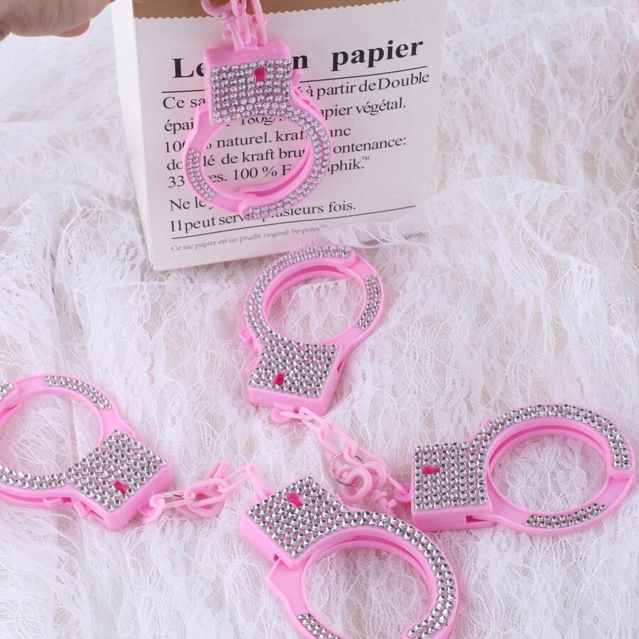1 pieza Accesorio de esposas de strass, accesorio de disfraz para juego de roles, utilería para actuaciones - Multicolor - Ver 1