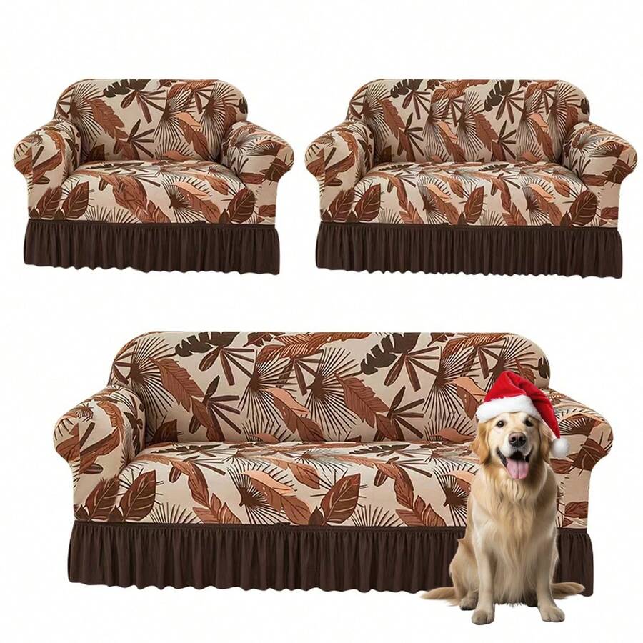 Sofa Slipcovers - Marrón-hojas - View 1