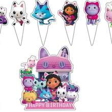 Theme Cake Decoration Cake Card Topper Kids Girls Birthday Party Supplies Baby Shower Cupcake Picks - Multicolor - View 9