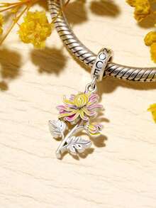 1PC Fashion Flower Series Stainless Steel Pendant DIY Handmade Accessory Gold Plated Color Preserved - Multicolor - View 6