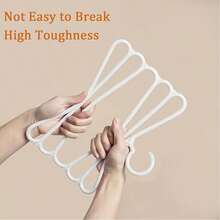5/10pcs White 5-Tier Plastic Hanging Clothes Rack, Dorm Room Essential, Skirt/Pants/Scarf/Tie Hanger, Non-Slip, Space Saving Wardrobe Storage Back-To,Wardrobe Closet Space Saving Organizers Decor, Room Decorations, Decorations, Organizer, Home Storage, White T Shirt Women, Black Pants Women, - White - View 8
