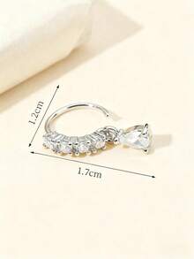1 Pc Luxury Minimalist Set Of Micro-Solid Diamond Drop Ear Bar Claspers - Available In Gold, Rose Gold Or Silver Delicate And Exclusive Daily Commuting Accessory. - Silver - View 11