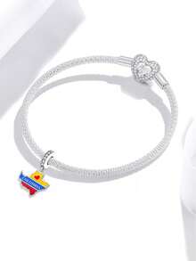 1 件 925 纯银陆地地图吊坠适合手链 DIY 女士珠宝 - 串珠7 - 查看 6