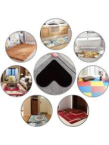 Rug Stickers,Rug Gripper,Rug Tape, Washable Reusable Tape For Area Rugs,Double Sided Carpet Tape Stickers,Keep Area Rugs Corners From Curling And Bunching, Applicable For Hardwood Floors And Tile, For Kitchen/Bedroom/Door Mat - Black - View 7
