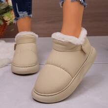 Pantufas Femininas Confortáveis Com Forro De Pelúcia, Pantufas Quentes Para Uso Interno Com Sola Grossa À Prova D'Água, Adequadas Para O Pós-Parto, Inverno