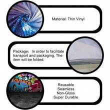 DGraffiti Vinyl Background 80's 90's Themed Birthday Party Decoration Hip Hop Photography Backdrop Customized Photo Background Studio Props PHMOJEN 5x7ft GEPH034 - Multi - View 3