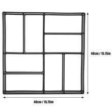 Molde de piedra para caminata reutilizable de 15.75 x 15.75 x 1.57 pulgadas, tamaño grande, para pavimentación de piedra, césped, patio, jardín, bricolaje para caminos (8 rejillas) - Negro - Ver 5