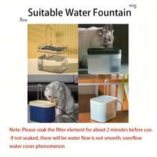 4/8/12/20 Pcs Set Cat Water Fountain Replacement Rubber Shell And Filter Cartridge, Pet Replacement Filter, Dog/Cat Automatic Water Dispenser Filter - White - View 3