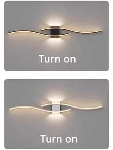 Cordless Wall Sconce With Remote - Modern Wave Pattern, 3 Lighting Modes, Rechargeable, No Wiring Needed, Ideal For Dining Room/Office/Bedroom Ambient Light - Multicolor - View 4
