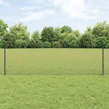 Zaun mit Pfosten Grau 0,6 x 10 m Stahl-XY821480