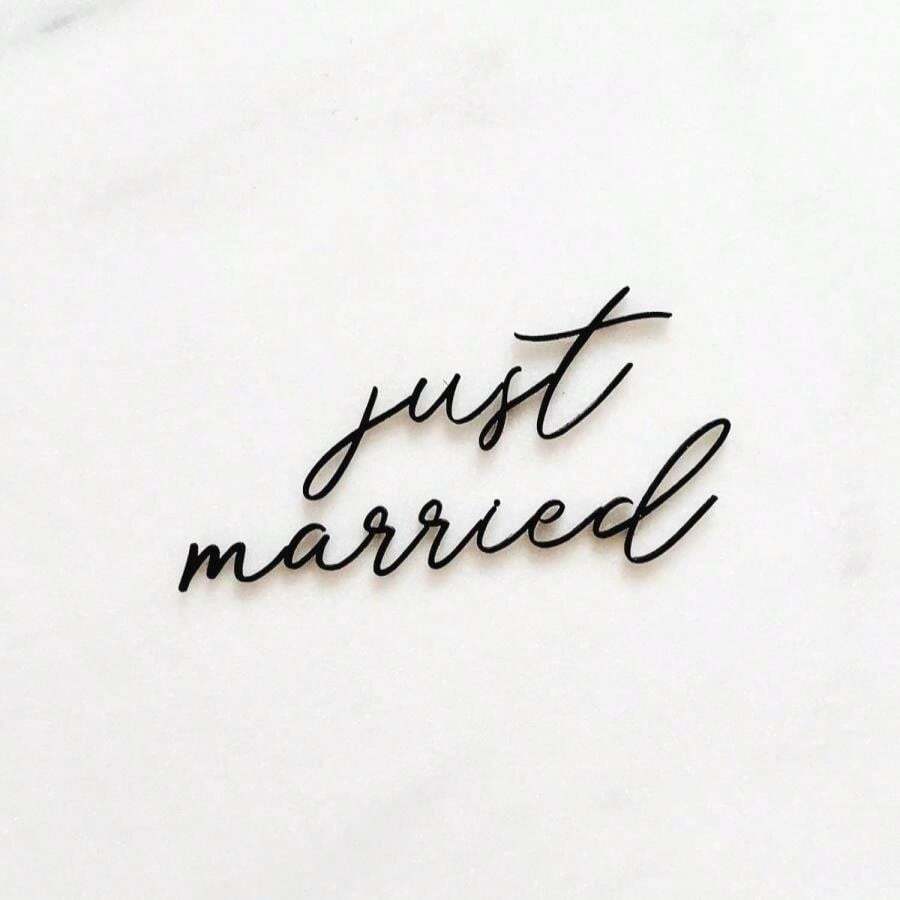 Just Married Cake Topper,Acrylic Black Wedding Party Decorations For Bridal Shower Wedding Engagement Bachelorette Party Decorations - trắng - Xem 1