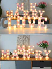 1 Stück rosa LED Englisch Buchstaben & Zahlen Geburtstags- und Party-Dekoration Licht, Tisch-Dekorationslicht, Schildlicht, Geschlechtsoffenbarungslicht, Kinderparty-Geschenke, Antrag Hochzeit Atmosphäre Licht, Atmosphäre Nachtlicht, rosa Tisch-Dekorationslicht, Party Atmosphäre Licht