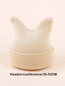 1/2 piezas Gorro de punto con cuernos dobles de dibujos animados lindos y cálidos para niños/bebés, gorro de punto versátil