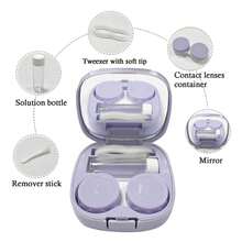 1PC Contact Lens Case, Travel Size Cute Colored Contact Lens Applicator Removal Tool Kit With Mirror Solution Bottle For Daily Outdoor Use - ngẫu nhiên - Xem 2