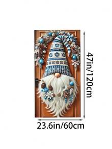 1 Stück Weihnachts-Zwerg mit mehrfarbiger Mütze & Blumenmuster 2D Türbanner, charmanter Stil Polyester Tür-förmige Hängefahne mit exquisiter Blumenanordnung, lebendige Blütenblätter & Zwergbart Details, wiederverwendbar & leicht für Veranda, Eingangsbereich Dekoration, ideal für Weihnachtszeit, Familienfeiern & Feiertags-Atmosphäre