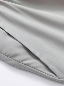 Men's Draping Waist Drawstring Oblique Pocket Solid Color Casual Pants - Grey - View 8