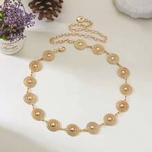 Vintage Metal Waist Chain, Versatile Boho Decorative American Style Shiny Zinc Alloy Waist Belt, Suitable For All Seasons