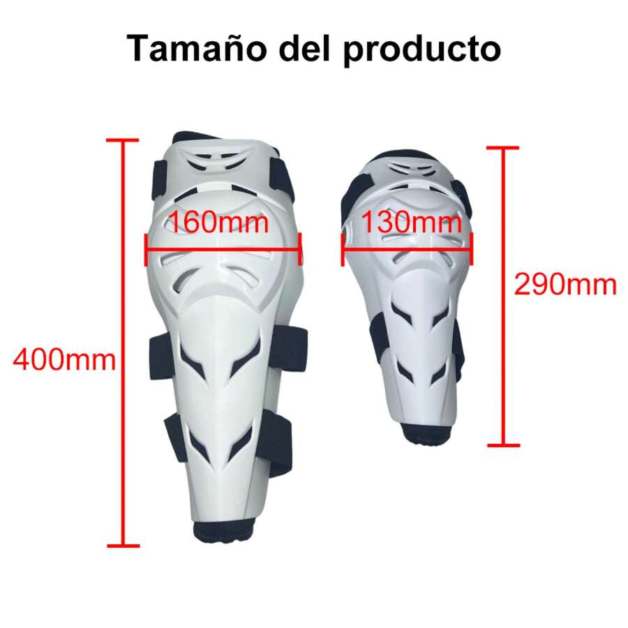 Rodilleras y coderas ajustables para motocicleta - Equipo de protección duradero, diseño detallado, hebillas de  para motocross, ciclismo y uso  en motocicleta, ropa de motocicleta, diseño de moda, ajuste cómodo, accesorios para motocicleta/bicicleta, rodilleras para motocicleta, equipo de  para motocicleta, ropa de motocross, protección de rodilleras para motocicleta - Blanco - Ver 1