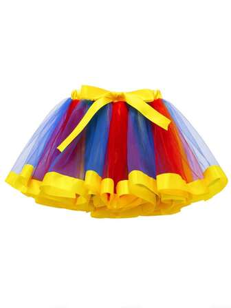 Tween Girl Christmas Tutu Skirt, Mesh Tulle Pettiskirt For Children, Stage Skirt