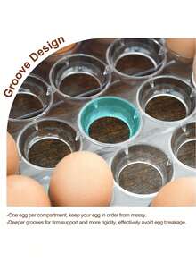 Asnews 1pc Space-Saving Single/Double-Layer Refrigerator Egg Storage Box, Durable And Washable Plastic, Transparent Fresh-Keeping Storage Box, Multi-Layer Egg Tray Container, Stackable Egg Holder For Fridge - Transparent - View 6