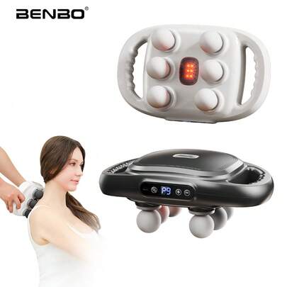 Benbo BENBO 6 Pistolas de masaje, 9 modos, gris y blanco. Los masajeadores de músculos profundos son adecuados para la espalda, los hombros, la cintura, las piernas y otras áreas. Ayudan a aliviar el dolor muscular durante el ejercicio y el trabajo. Son regalos ideales para mujeres, hombres, madres y padres, gimnasios, oficinas, hogares, Navidad, Año Nuevo y Acción de Gracias