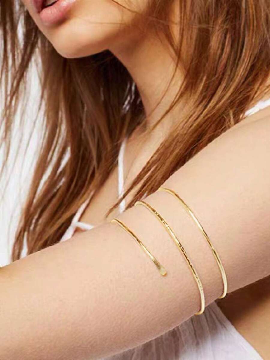 1 Pc Women Arm Cuffs Metal Wire Arm Band Upper Arm Bangle Body Jewelry