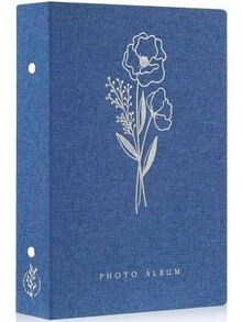 Photo Album 6x4 Slip In, Linen 300 Pockets Photo Albums Holds Landscape Only 10x15cm Picture Blue - Grey - View 8