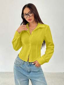 Women Sports Cardigans - Yellow - View 4