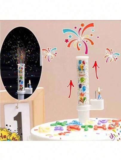 1 pieza Vela musical y accesorio de rociador floral que canta, decoración sorpresa para pastel, mejora el ambiente de la fiesta