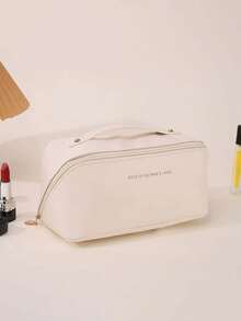 1pc Multi-Function Women'S Cosmetics Bag, Travel Portable Storage Bag, Large Capacity Cosmetics Bag, Suitable For Lipstick, Eyebrow Pencil, Water Emulsion, Perfume, Cosmetics Tools, Electronic Products Storage Makeup Bag Make Up Bag Makeup Pouch Cosmetic Bag Toiletry Bag Wash Bag Travel Essential Cruise Essentials Vacation Essentials For Men Women