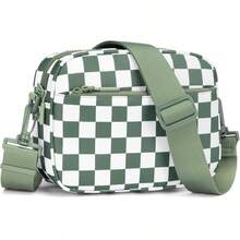 Checkered Crossbody Bag For Women Small Cute Purses  Shoulder Handbags Wide Strap - Bean Green Check - View 12