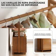Floor Coat Rack For Clothes Organizer Rack Hanger Closet - Maple - View 5