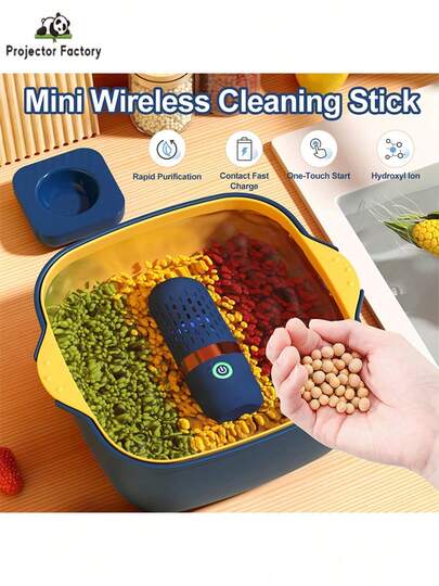 Vegetable And Fruit Cleaner Machine, Purified Water-Proof Fruit Cleaning Device With OH-Ion Purification Technology 250min Working Time And USB Charging, For Cleaning Fruit, Grain,Vegetable,Meat