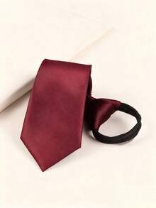 Unisex Black Zipper Collar Tie, Plaid Zipper Design, Versatile For Daily Casual And Commuting, Fashionable Accessory