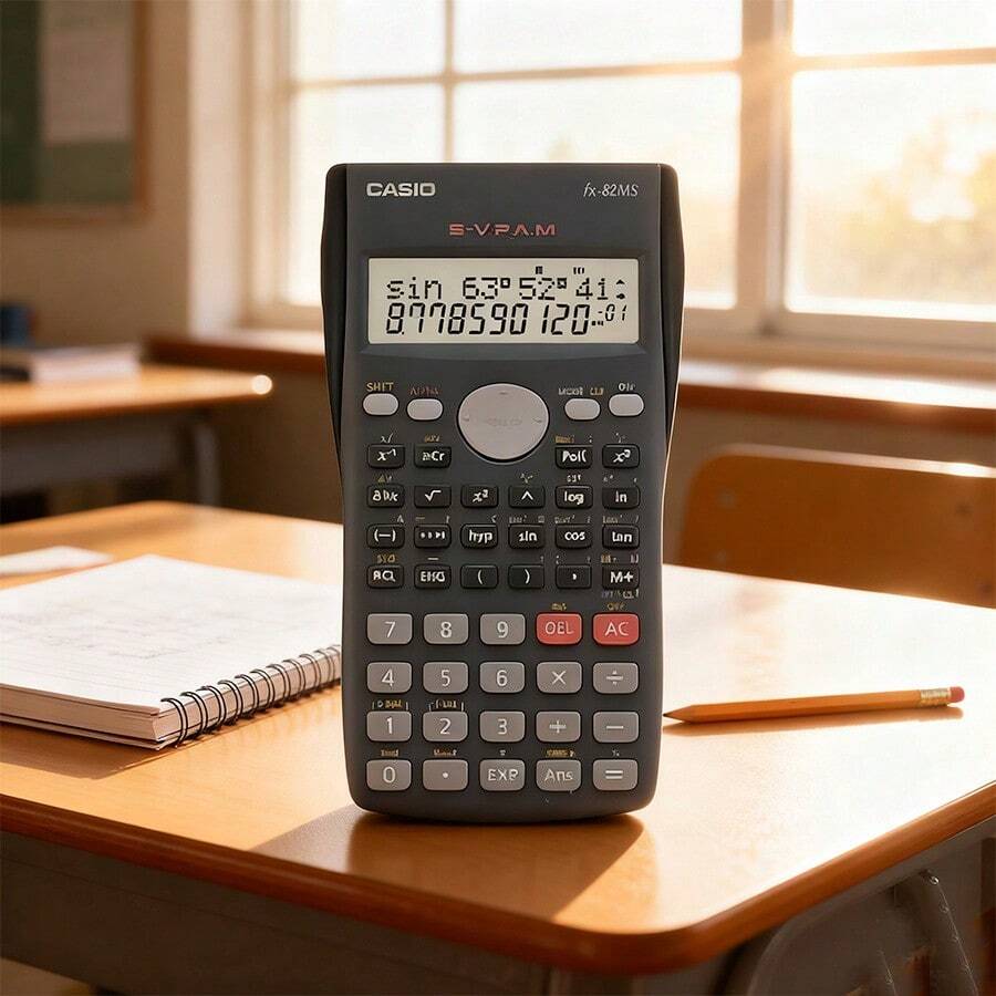 Calculadora científica de funciones Casio para estudiantes de primaria y secundaria para rendir exámenes - Negro - Ver 1