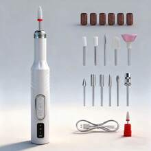 500mAh Electric Nail Grinder, 15,000RPM Professional Nail Drill With Bits And Base, Rechargeable Nail Polishing Machine For Removing Gel Polish And Acrylic Nails, Suitable For Nail Salons And Home Manicure - White - View 4